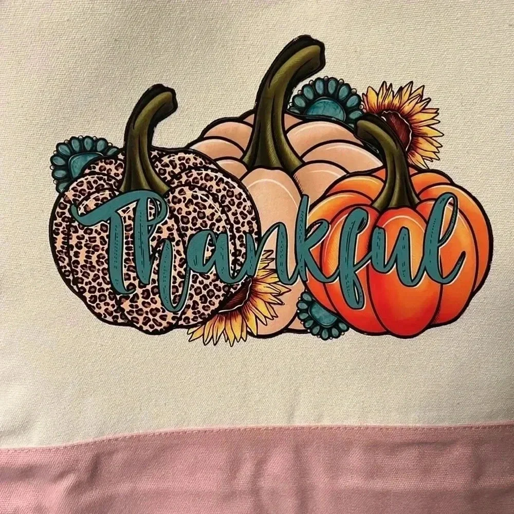 “Thankful” / Fall Canvas Tote Bag - Fall/Autumn Design